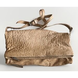Maxon Italian Leather Tan Crossbody Messenger Shoulder‎ Bag Pebbled Boho Handbag